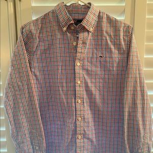Vineyard Vines Whale Red & Blue Colored Shirt New